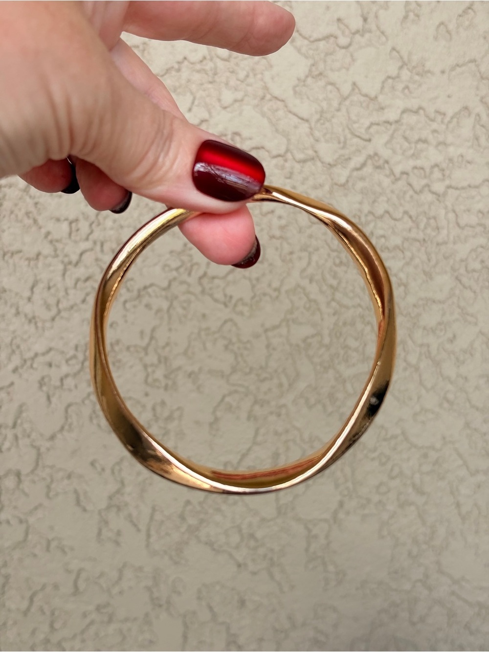 Gold Tone Twist Bangle Bracelet